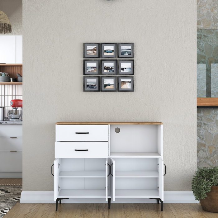 Hanah Home Gabinete Multipropósito Blanco y Nuez